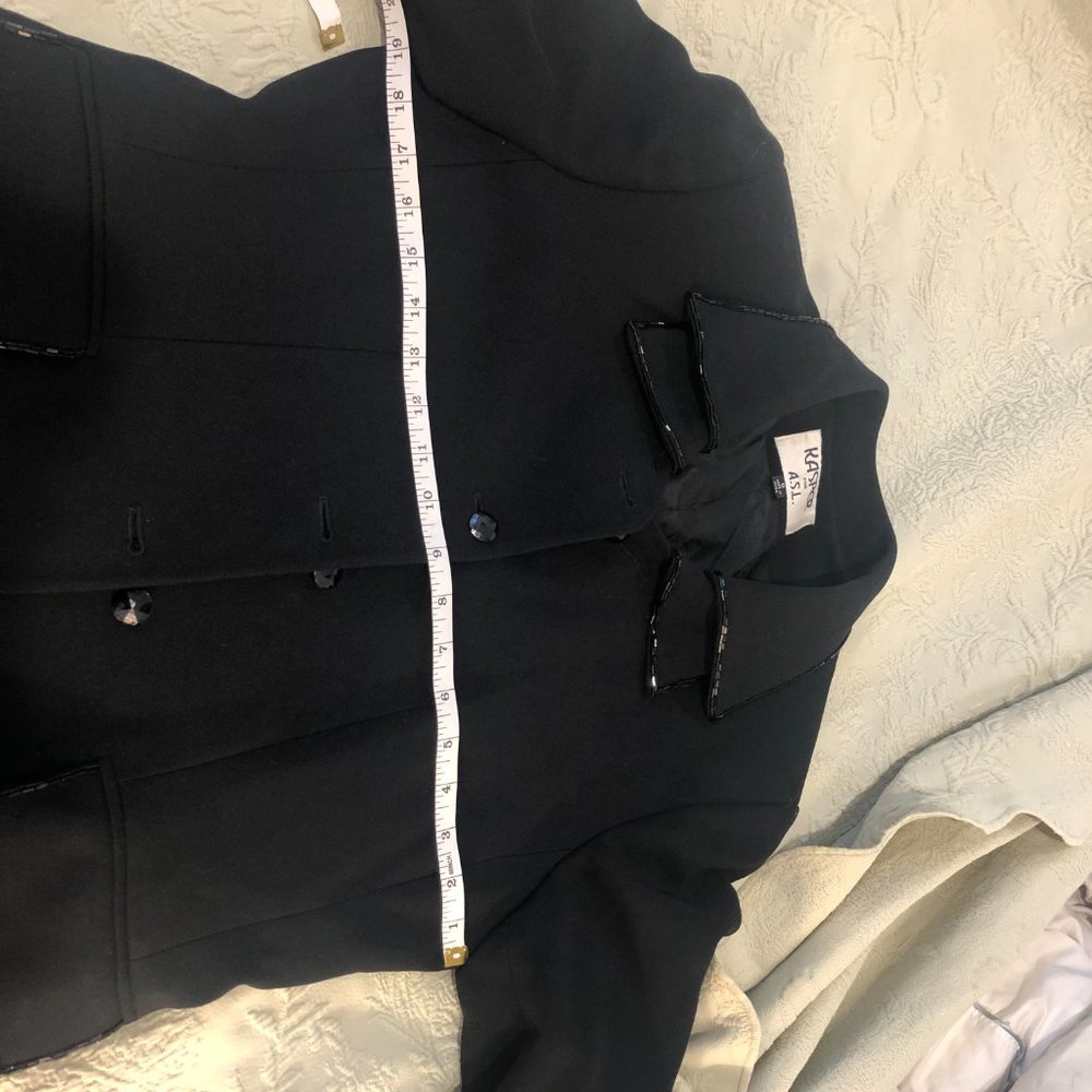 Kasper Jacket Black with Black Sequin Detail Size 8 - Picture 11 of 13